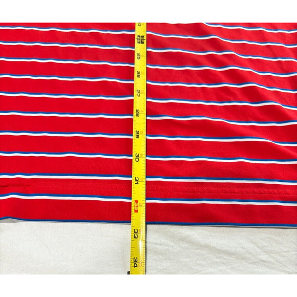 FootJoy FJ Polo Shirt Red Striped Men's Size XL Short Sleeve Breathable - Picture 5 of 8